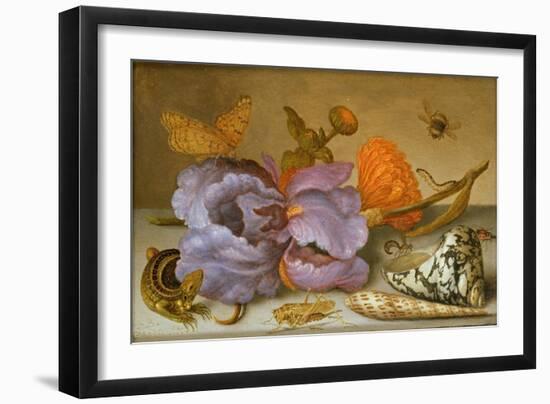 Still Life Depicting Flowers, Shells and Insects (Oil on Copper) (For Pair See 251378)-Balthasar van der Ast-Framed Giclee Print