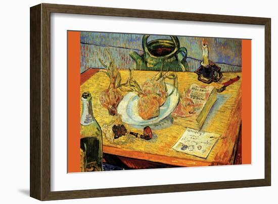 Still Life Drawing Board Pipe Onions and Sealing-Wax-Vincent van Gogh-Framed Art Print