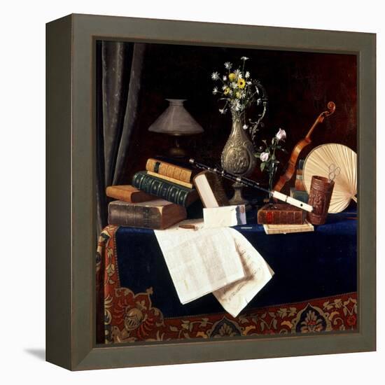 Still Life, Ease-William Michael Harnett-Framed Premier Image Canvas