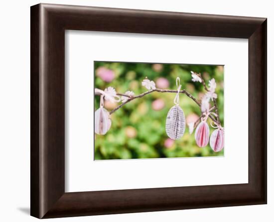 Still life Easter, flowering branch with Easter eggs, close up-mauritius images-Framed Photographic Print