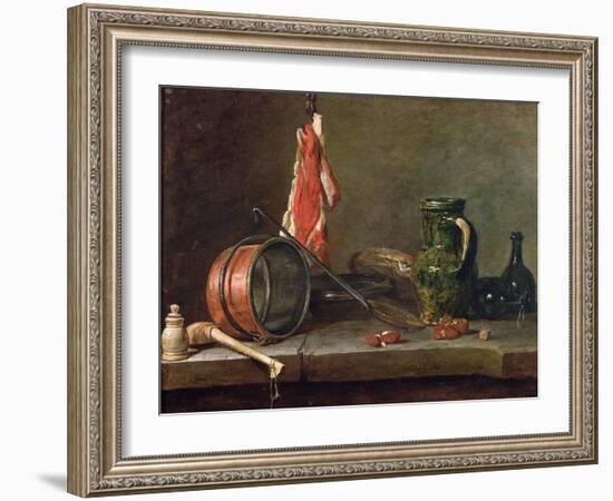 Still Life: Feast Day Menu, 1731-Jean-Baptiste Simeon Chardin-Framed Giclee Print