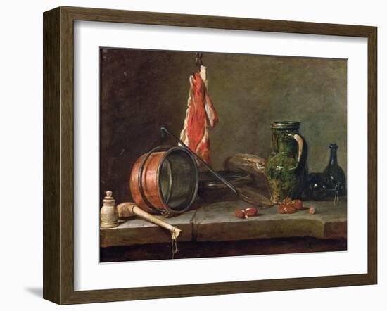 Still Life: Feast Day Menu, 1731-Jean-Baptiste Simeon Chardin-Framed Giclee Print