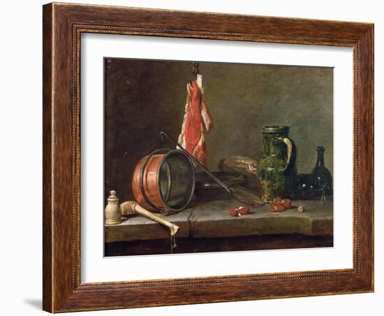 Still Life: Feast Day Menu, 1731-Jean-Baptiste Simeon Chardin-Framed Giclee Print