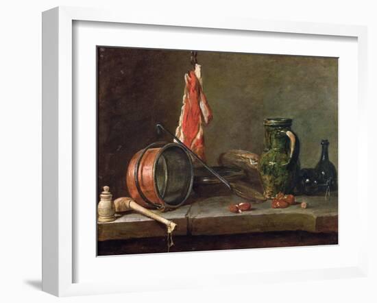 Still Life: Feast Day Menu, 1731-Jean-Baptiste Simeon Chardin-Framed Giclee Print