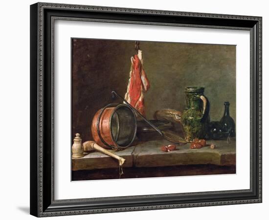 Still Life: Feast Day Menu, 1731-Jean-Baptiste Simeon Chardin-Framed Giclee Print