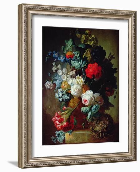 Still Life, Flowers and Bird's Nest-Jan van Os-Framed Giclee Print