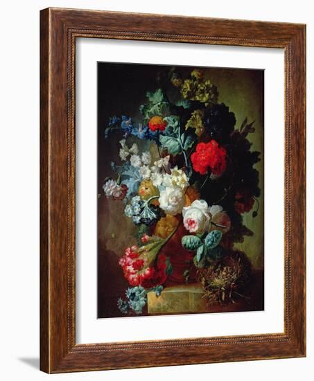Still Life, Flowers and Bird's Nest-Jan van Os-Framed Giclee Print