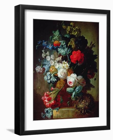 Still Life, Flowers and Bird's Nest-Jan van Os-Framed Giclee Print