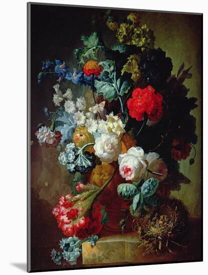 Still Life, Flowers and Bird's Nest-Jan van Os-Mounted Giclee Print