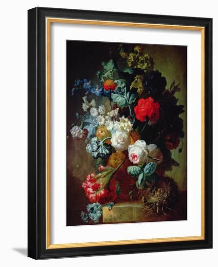 Still Life, Flowers and Bird's Nest-Jan van Os-Framed Giclee Print