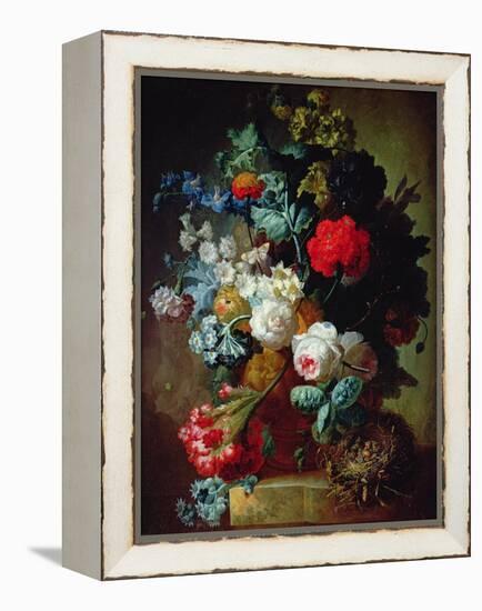 Still Life, Flowers and Bird's Nest-Jan van Os-Framed Premier Image Canvas