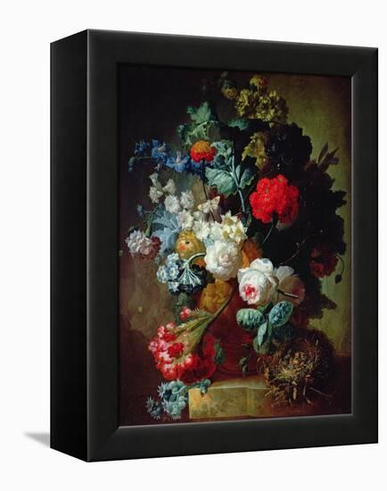 Still Life, Flowers and Bird's Nest-Jan van Os-Framed Premier Image Canvas