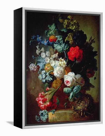 Still Life, Flowers and Bird's Nest-Jan van Os-Framed Premier Image Canvas