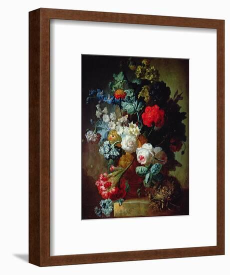 Still Life, Flowers and Bird's Nest-Jan van Os-Framed Premium Giclee Print