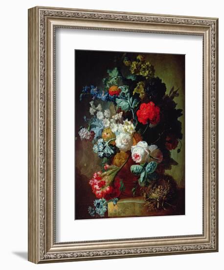 Still Life, Flowers and Bird's Nest-Jan van Os-Framed Giclee Print