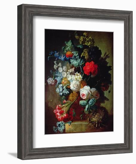 Still Life, Flowers and Bird's Nest-Jan van Os-Framed Giclee Print