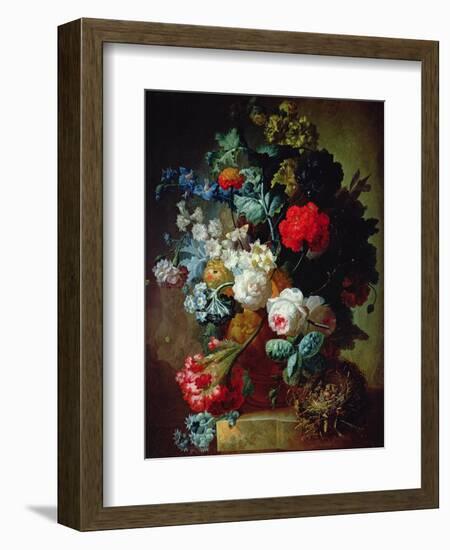 Still Life, Flowers and Bird's Nest-Jan van Os-Framed Giclee Print