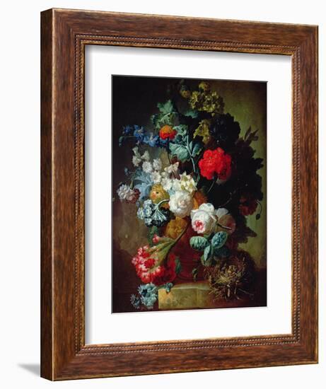 Still Life, Flowers and Bird's Nest-Jan van Os-Framed Giclee Print