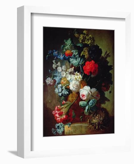 Still Life, Flowers and Bird's Nest-Jan van Os-Framed Giclee Print