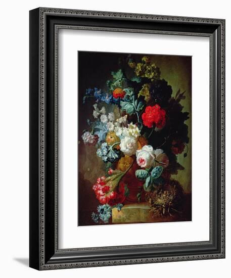 Still Life, Flowers and Bird's Nest-Jan van Os-Framed Giclee Print