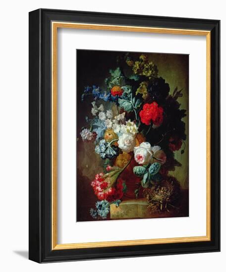 Still Life, Flowers and Bird's Nest-Jan van Os-Framed Giclee Print