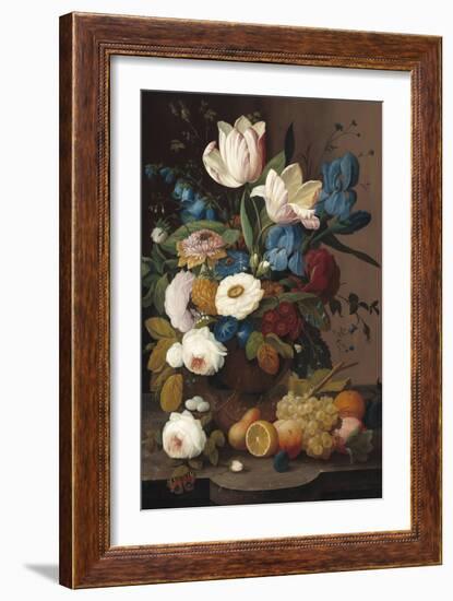 Still Life Flowers and Fruit, 1848-Severin Roesen-Framed Giclee Print