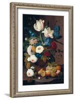 Still Life, Flowers and Fruit, 1848-Severin Roesen-Framed Giclee Print