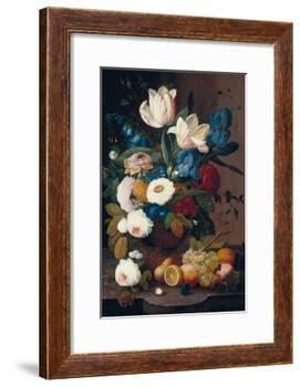 Still Life, Flowers and Fruit, 1848-Severin Roesen-Framed Giclee Print