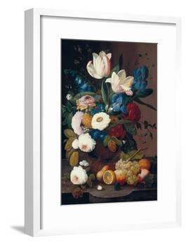 Still Life, Flowers and Fruit, 1848-Severin Roesen-Framed Giclee Print