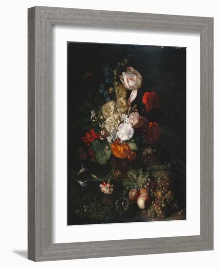 Still Life: Flowers and Fruit, C.1700-20 (Oil on Panel)-Jan van Huysum-Framed Giclee Print