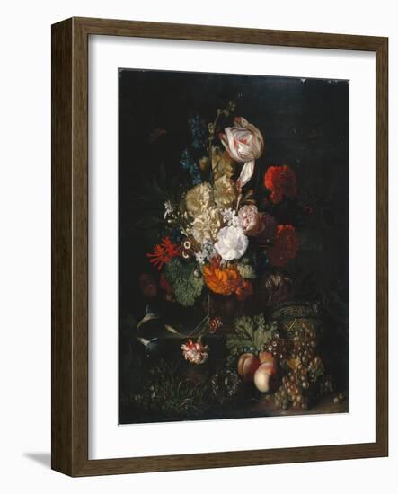 Still Life: Flowers and Fruit, C.1700-20 (Oil on Panel)-Jan van Huysum-Framed Giclee Print