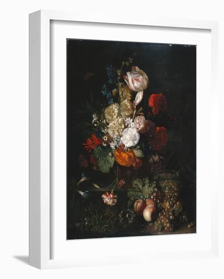 Still Life: Flowers and Fruit, C.1700-20 (Oil on Panel)-Jan van Huysum-Framed Giclee Print