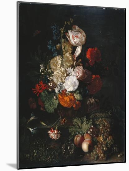 Still Life: Flowers and Fruit, C.1700-20 (Oil on Panel)-Jan van Huysum-Mounted Giclee Print