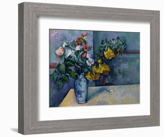 Still Life: Flowers in a Vase-Paul Cézanne-Framed Giclee Print