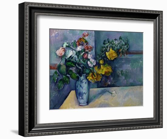 Still Life: Flowers in a Vase-Paul Cézanne-Framed Giclee Print