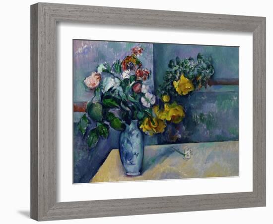 Still Life: Flowers in a Vase-Paul Cézanne-Framed Giclee Print