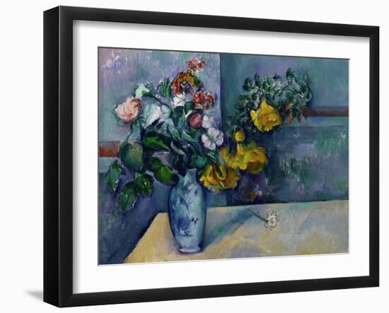 Still Life: Flowers in a Vase-Paul Cézanne-Framed Giclee Print