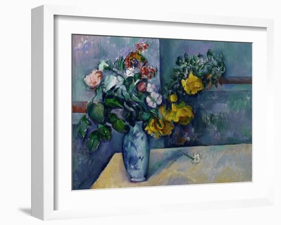 Still Life: Flowers in a Vase-Paul Cézanne-Framed Giclee Print