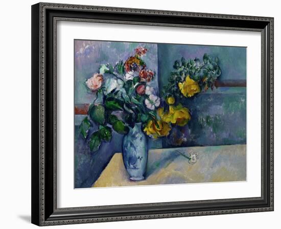 Still Life: Flowers in a Vase-Paul Cézanne-Framed Giclee Print