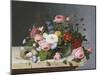 Still Life: Flowers on a Marble Topped Table-Eug?ne Boudin-Mounted Giclee Print