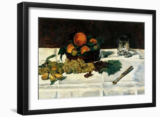 Still Life Fruit on a Table-Edouard Manet-Framed Art Print