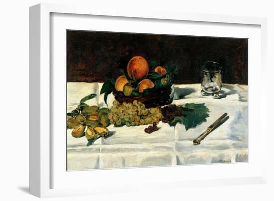 Still Life Fruit on a Table-Edouard Manet-Framed Art Print