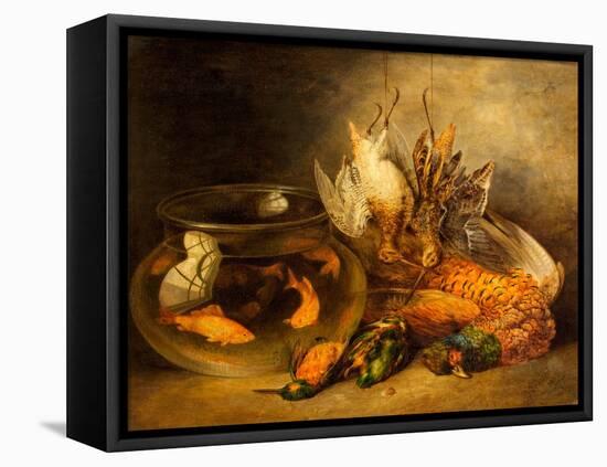 Still Life, Game and Hanging Snipe with Goldfish in a Bowl-Benjamin Blake-Framed Premier Image Canvas