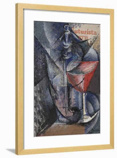 Still Life: Glass and Siphon, c.1914-Umberto Boccioni-Framed Giclee Print