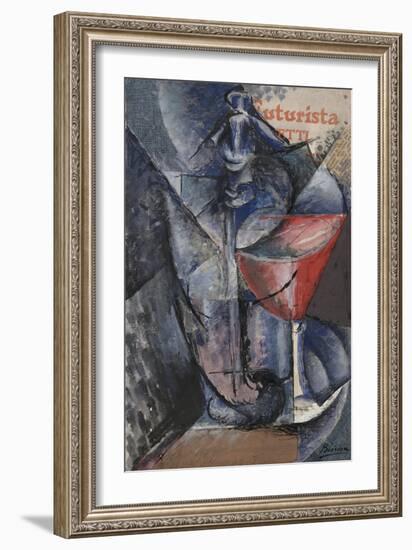 Still Life: Glass and Siphon, c.1914-Umberto Boccioni-Framed Giclee Print