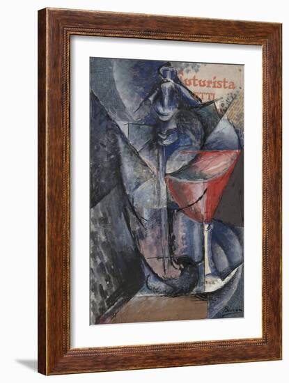 Still Life: Glass and Siphon, c.1914-Umberto Boccioni-Framed Giclee Print