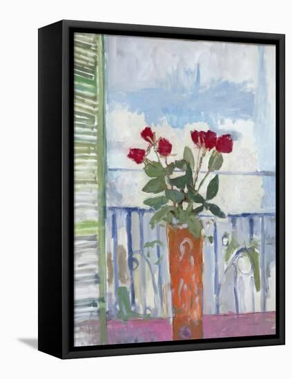 Still Life, Green Shutter-Stephen Dinsmore-Framed Premier Image Canvas