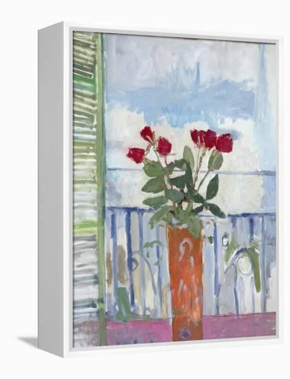 Still Life, Green Shutter-Stephen Dinsmore-Framed Premier Image Canvas