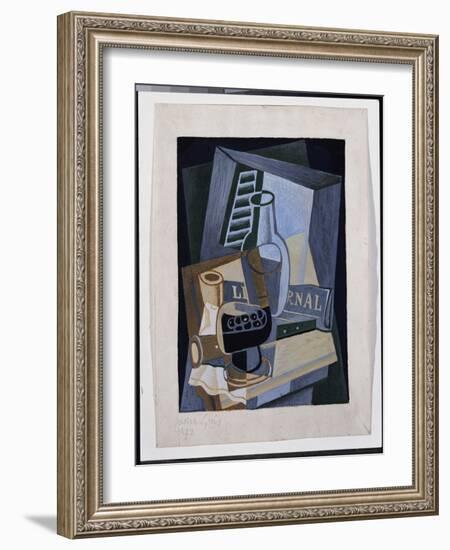 Still Life in Front of a Window, 1922 (Gouache & Pencil on Paper)-Juan Gris-Framed Giclee Print