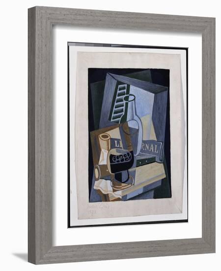 Still Life in Front of a Window, 1922 (Gouache & Pencil on Paper)-Juan Gris-Framed Giclee Print